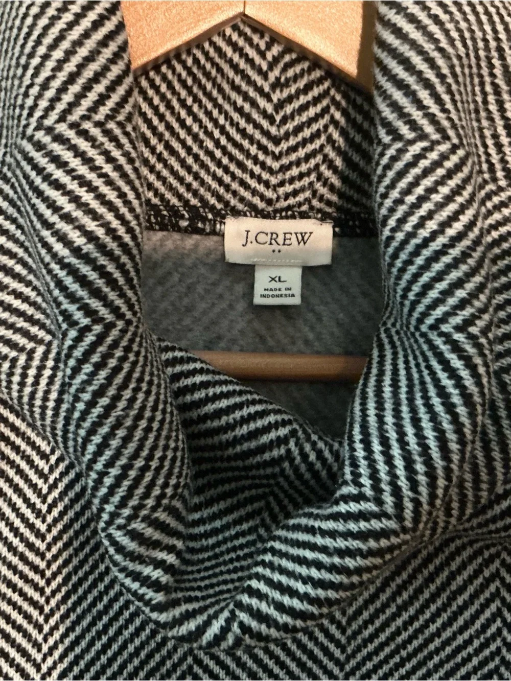 J. Crew Heather Gray Textured Funnel Neck Sweater